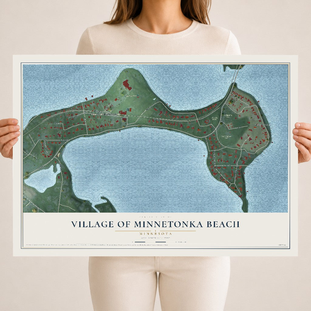 Map of the Village of Minnetonka Beach, Minnesota, 18 x 24 inch unframed archival matte print
