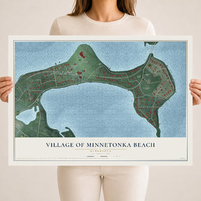 Map of the Village of Minnetonka Beach, Minnesota, 18 x 24 inch unframed archival matte print