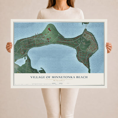 Map of the Village of Minnetonka Beach, Minnesota, 24 x 36 inch unframed archival matte print