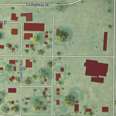 Second close-up of the map of Villard, Minnesota print showing more streets and buildings