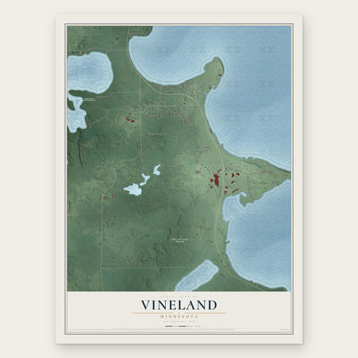 Vineland, Minnesota map print, the full design