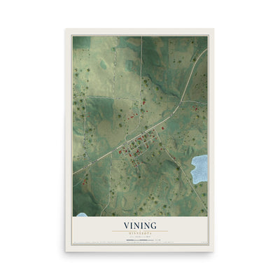 Map of Vining, Minnesota, 12 x 18 inch unframed archival matte print