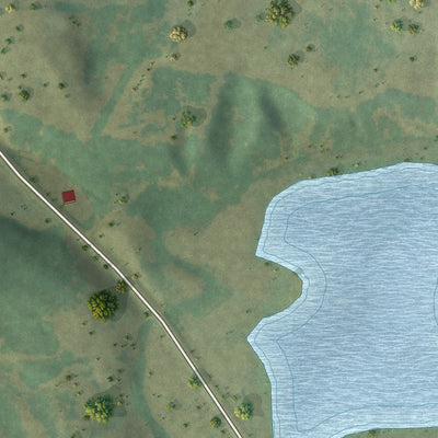 Second close-up of the map of Vining, Minnesota print showing more streets and buildings