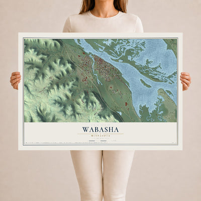 Map of Wabasha, Minnesota, 24 x 36 inch unframed archival matte print