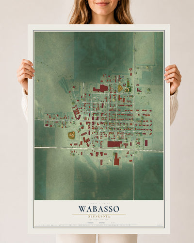 Map of Wabasso, Minnesota, 24 x 36 inch unframed archival matte print