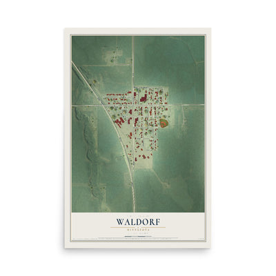 Map of Waldorf, Minnesota, 12 x 18 inch unframed archival matte print