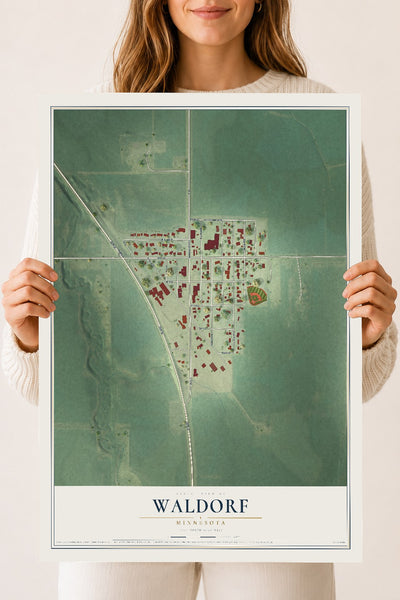 Map of Waldorf, Minnesota, 18 x 24 inch unframed archival matte print