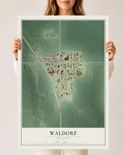 Map of Waldorf, Minnesota, 24 x 36 inch unframed archival matte print