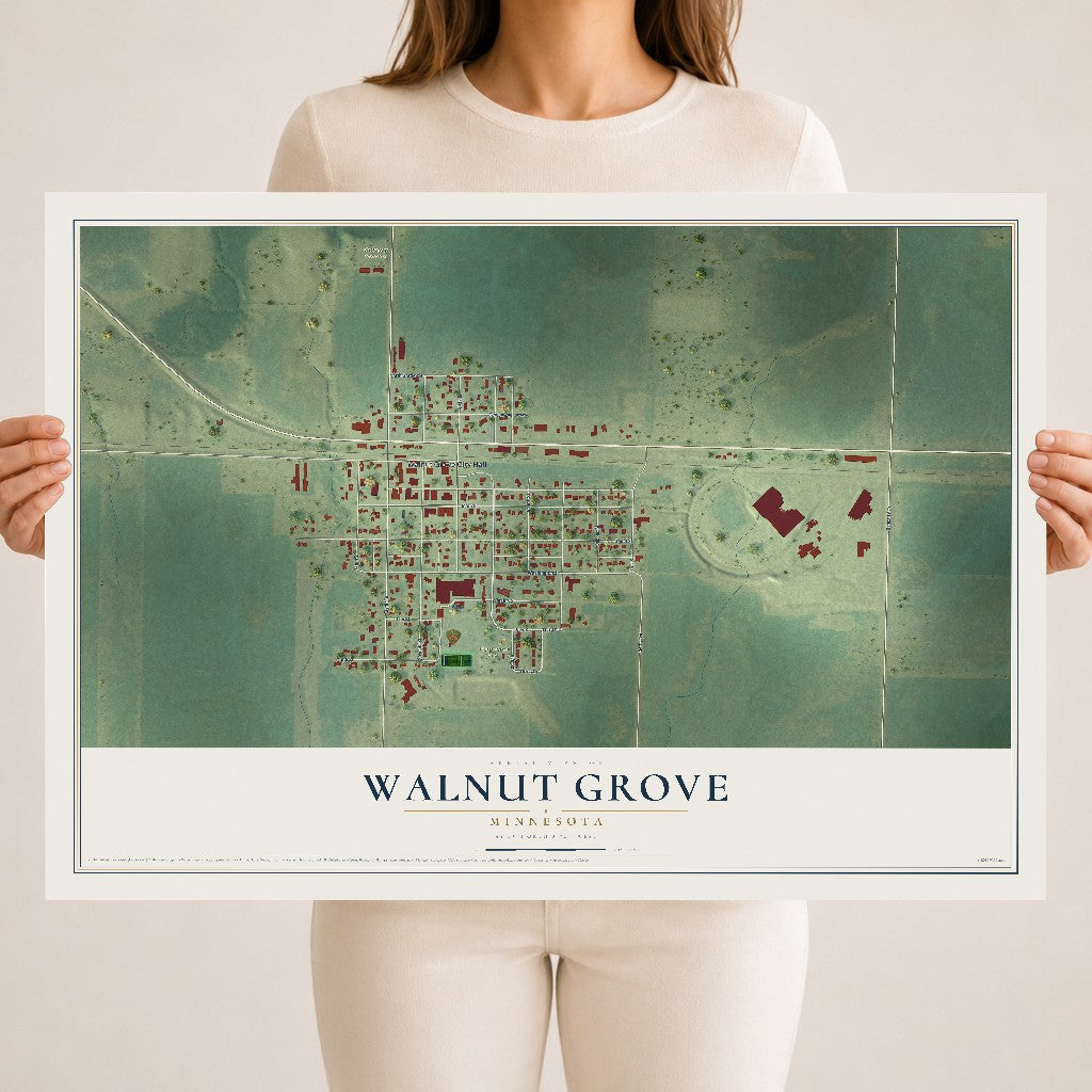 Map of Walnut Grove, Minnesota, 18 x 24 inch unframed archival matte print