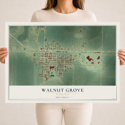 Map of Walnut Grove, Minnesota, 18 x 24 inch unframed archival matte print