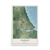 Map of Warroad, Minnesota, 12 x 18 inch unframed archival matte print