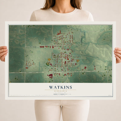 Map of Watkins, Minnesota, 18 x 24 inch unframed archival matte print