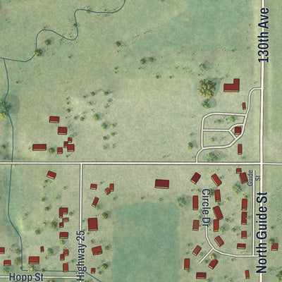 Second close-up of the map of Welcome, Minnesota print showing more streets and buildings