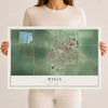 Map of Wells, Minnesota, 12 x 18 inch unframed archival matte print