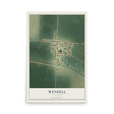 Map of Wendell, Minnesota, 12 x 18 inch unframed archival matte print