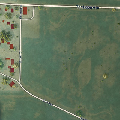 Second close-up of the map of Wendell, Minnesota print showing more streets and buildings