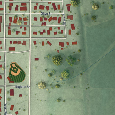 Second close-up of the map of West Concord, Minnesota print showing more streets and buildings