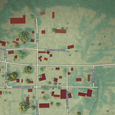 Close-up of the map of Westport, Minnesota print showing street and building detail