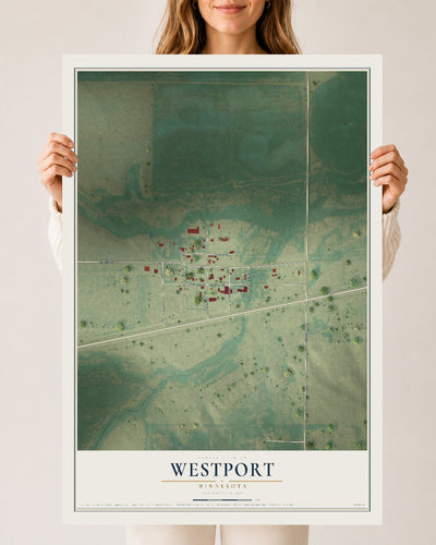 Map of Westport, Minnesota, 24 x 36 inch unframed archival matte print