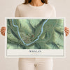 Map of Whalan, Minnesota, 12 x 18 inch unframed archival matte print
