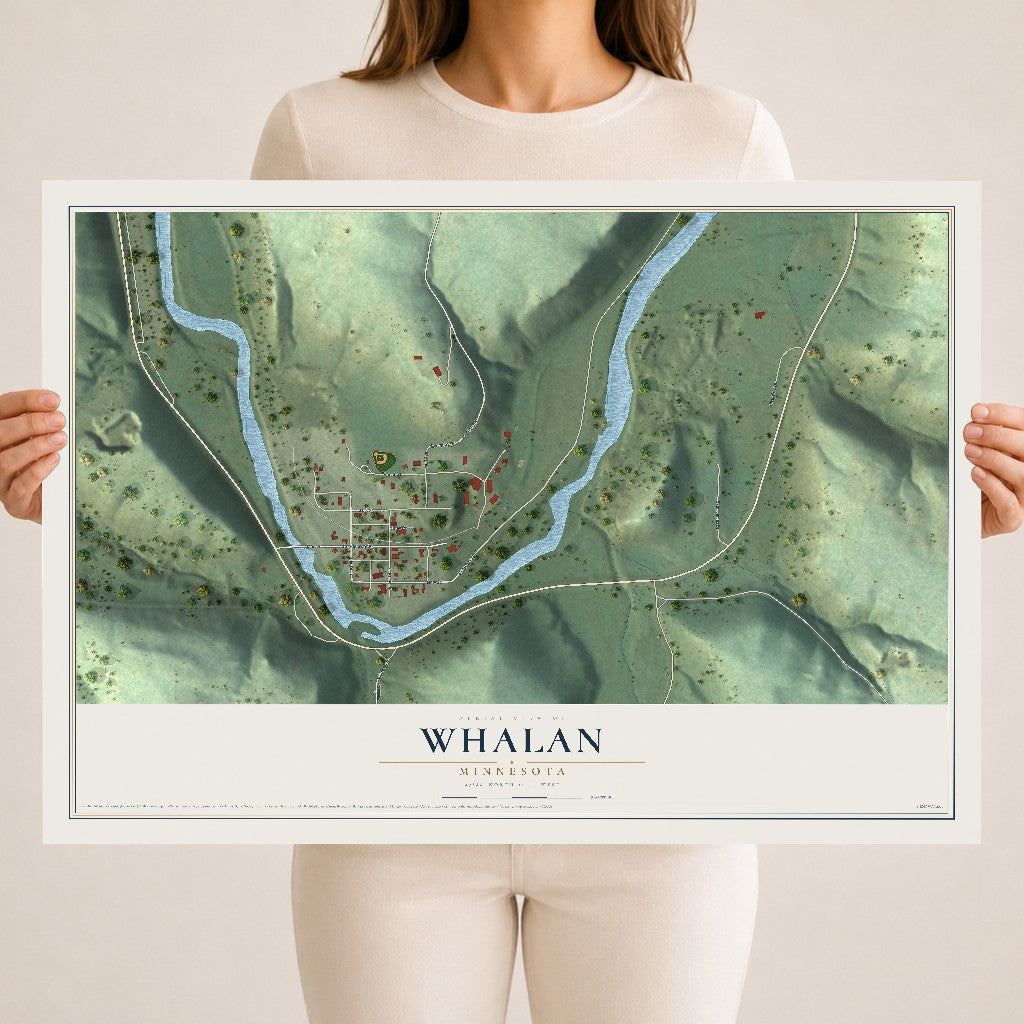 Map of Whalan, Minnesota, 18 x 24 inch unframed archival matte print