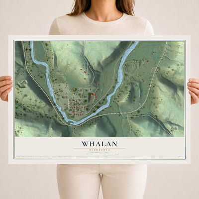 Map of Whalan, Minnesota, 18 x 24 inch unframed archival matte print