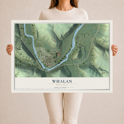 Map of Whalan, Minnesota, 24 x 36 inch unframed archival matte print