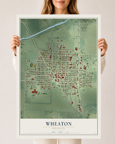 Map of Wheaton, Minnesota, 24 x 36 inch unframed archival matte print