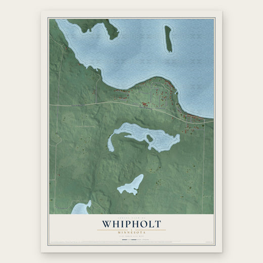 Whipholt, Minnesota map print, the full design