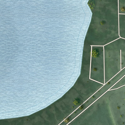 Second close-up of the map of Willernie, Minnesota print showing more streets and buildings
