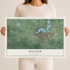 Map of Willmar, Minnesota, 12 x 18 inch unframed archival matte print