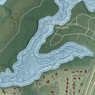 Close-up of the map of Willow River, Minnesota print showing street and building detail