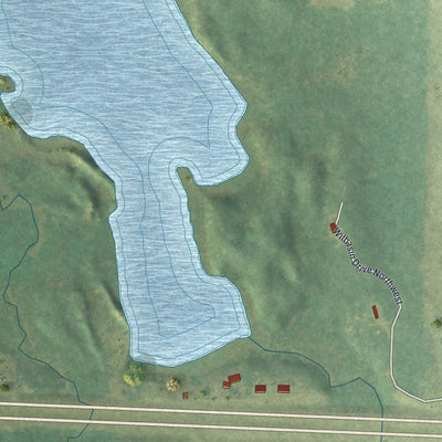 Second close-up of the map of Wilton, Minnesota print showing more streets and buildings