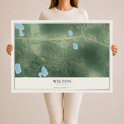 Map of Wilton, Minnesota, 24 x 36 inch unframed archival matte print
