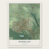 Woodland, Duluth, Minnesota map print, the full design