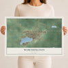 Map of Worthington, Minnesota, 12 x 18 inch unframed archival matte print