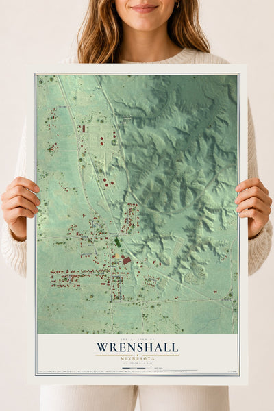 Map of Wrenshall, Minnesota, 18 x 24 inch unframed archival matte print