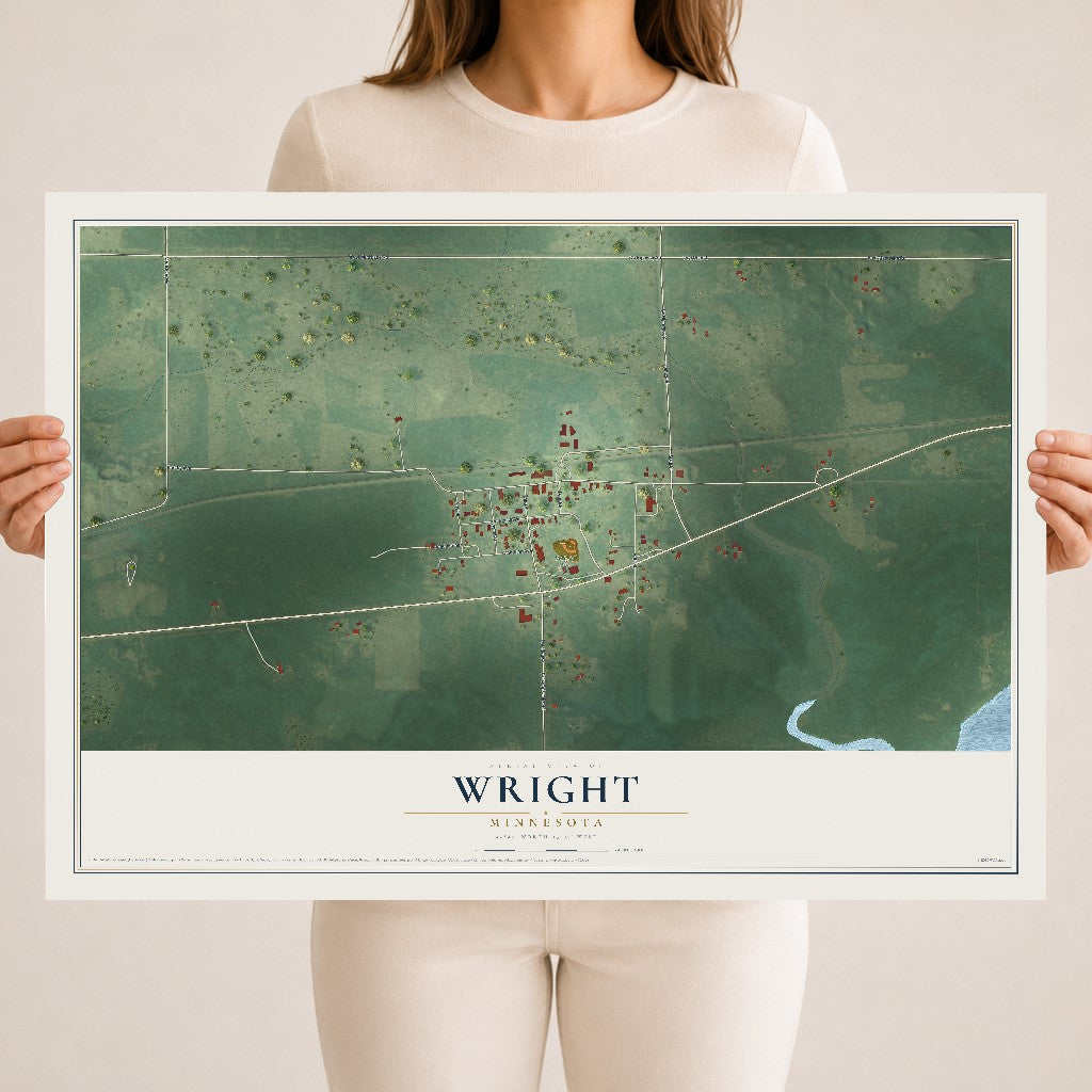 Map of Wright, Minnesota, 18 x 24 inch unframed archival matte print
