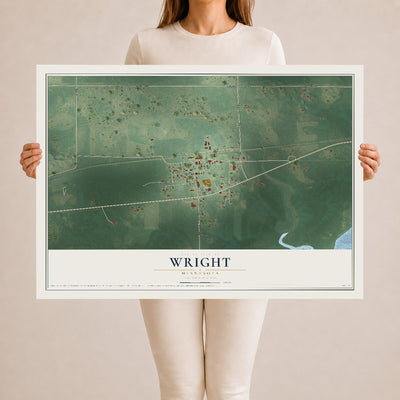 Map of Wright, Minnesota, 24 x 36 inch unframed archival matte print
