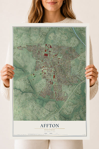 Map of Affton, Missouri, 18 x 24 inch unframed archival matte print