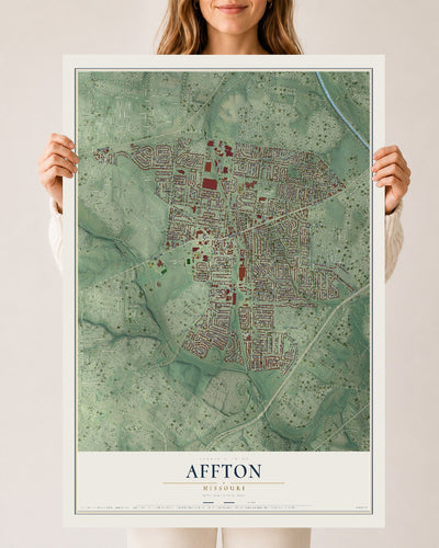 Map of Affton, Missouri, 24 x 36 inch unframed archival matte print