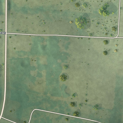 Second close-up of the map of Aldrich, Missouri print showing more streets and buildings