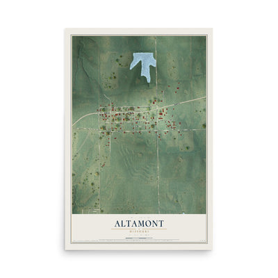 Map of Altamont, Missouri, 12 x 18 inch unframed archival matte print