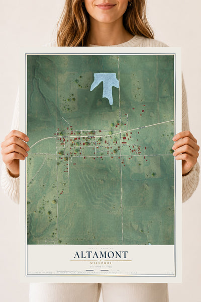 Map of Altamont, Missouri, 18 x 24 inch unframed archival matte print