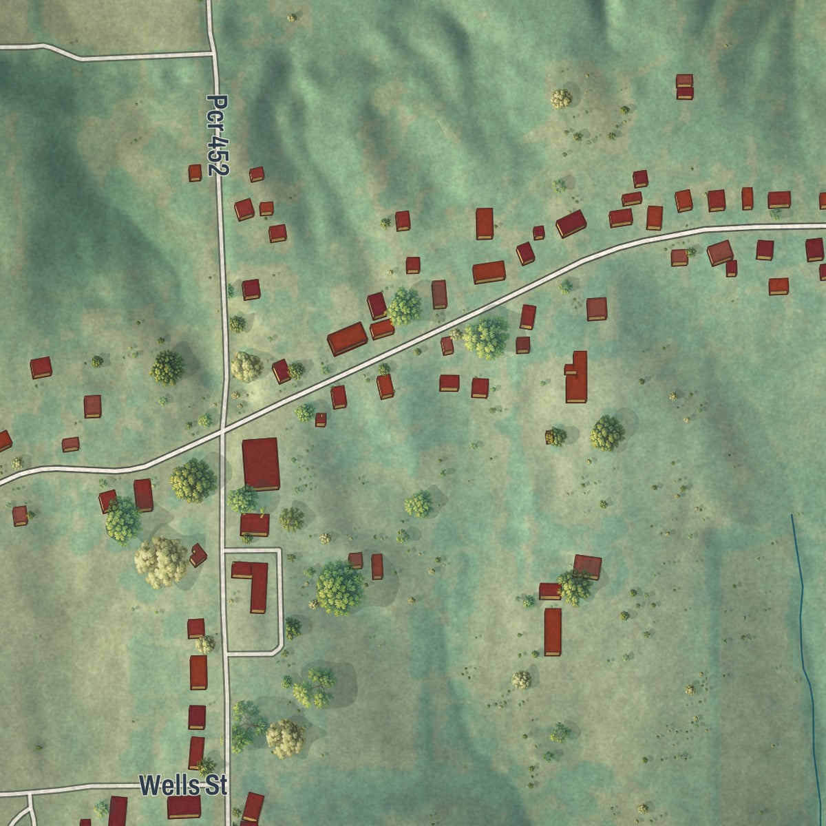 Second close-up of the map of Altenburg, Missouri print showing more streets and buildings