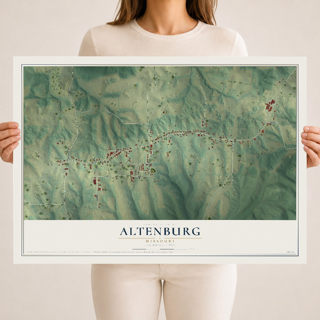 Map of Altenburg, Missouri, 18 x 24 inch unframed archival matte print