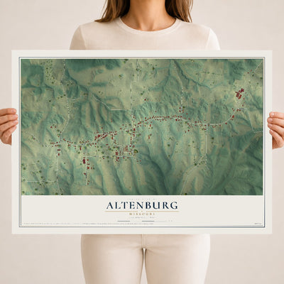 Map of Altenburg, Missouri, 18 x 24 inch unframed archival matte print