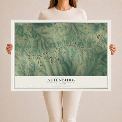 Map of Altenburg, Missouri, 24 x 36 inch unframed archival matte print
