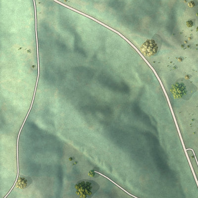 Second close-up of the map of Amazonia, Missouri print showing more streets and buildings