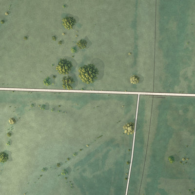Second close-up of the map of Amoret, Missouri print showing more streets and buildings